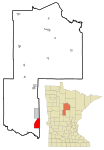 Cass County Minnesota Incorporated and Unincorporated areas East Gull Lake Highlighted